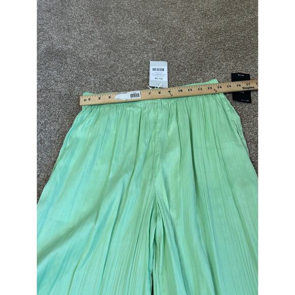 Asos NA-KD x Phiaka wide leg flowy pants in green crinkle wide leg pull on NEW S - Picture 8 of 11